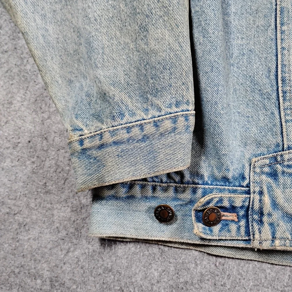 Vintage Katana Jeans Denim Trucker Jacket Light Wash Blue Mens Size Medium‎ M
